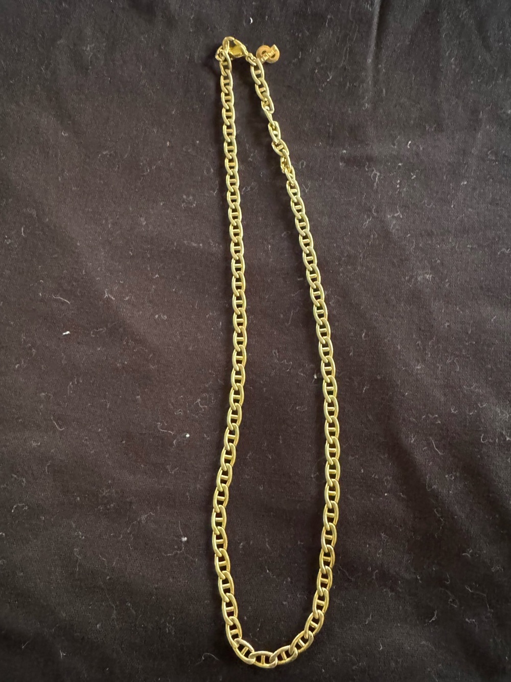 Authentic Vintage Christian Dior Gold Plated Anchor Link Chain Necklace